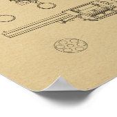 1854 Gun Revolver Patent Art Drawing Print ポスター (角)