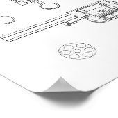 1854 Gun Revolver Patent Art Drawing Print ポスター (角)
