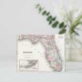 1855フロリダのコルトンの地図 ポストカード (スタンド正面)