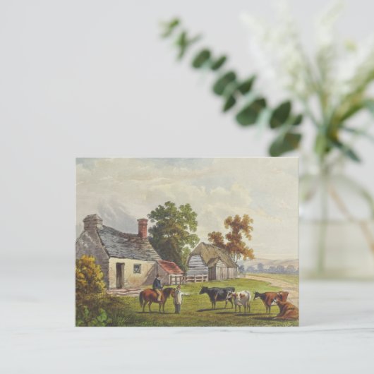 1855ヴィンテージファームウォーター色はがき ポストカード (スタンド正面)