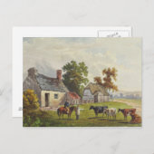 1855ヴィンテージファームウォーター色はがき ポストカード (正面/裏面)