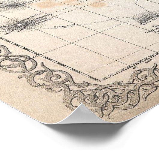 1855年コルトンメルカトル図世界地図 ポスター (角)