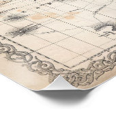 1855年 コルトン 世界地図 メルカトル図法 ポスター (コーナー)