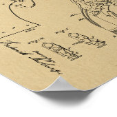 1855 Gun Revolver Patent Art Drawing Print ポスター (角)