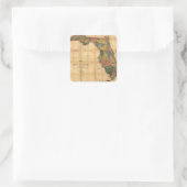 1856コロンバス・ドリューによるフロリダ州の地図 スクエアシール (バッグ)