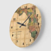 1856コロンバス・ドリューによるフロリダ州の地図 ラージ壁時計 (傾斜)