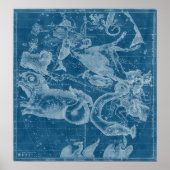 1856年のアンティーク星は動物を星として地図 ポスター (正面)