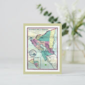 1856年ジョセリンによるニカラグアの政府地図 ポストカード (スタンド正面)