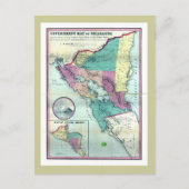 1856年ジョセリンによるニカラグアの政府地図 ポストカード (正面)