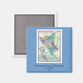 1856年ジョセリンによるニカラグアの政府地図 マグネット (正面/裏面)