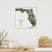 1856年フロリダの地図 ポスター (キッチン)