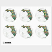 1856年フロリダの地図 ラウンドシール (シート)