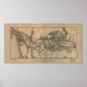 1857年アリゾナ州の地図と鉄道 ポスター