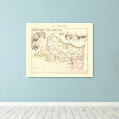 1858フランスPoのブッシュデュローヌ県の地図 キャンバスプリント (インサイチュ (ウッドフロア))