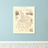 1858フランスPosオート・ピレネー省の地図 キャンバスプリント (インサイチュ (ウッドフロア))
