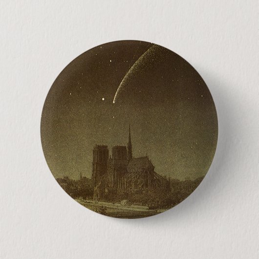 1858年のドナティ彗星、パリ上空のドナティ彗星 缶バッジ (正面)