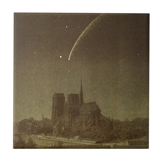 1858年のドナティ彗星、パリ上空 タイル (正面)