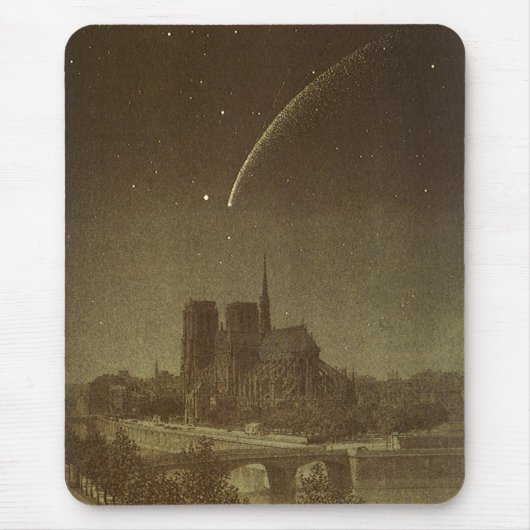 1858年のドナティ彗星、パリ上空 マウスパッド (正面)