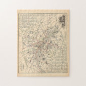 1858年の地図：オムニバスダンスパリフランスの旅程 ジグソーパズル (縦)