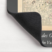 1858年の地図:オムニバスダンスパリフランスの旅程 マウスパッド (コーナー)