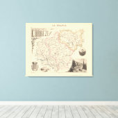 1858年フランスのコレゼ部地図ポスター キャンバスプリント (インサイチュ (ウッドフロア))