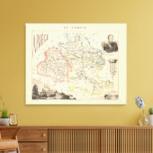 1858年フランスの有江省地図ポスター キャンバスプリント (インサイチュ (リビング))