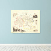1858年フランスの有江省地図ポスター キャンバスプリント (インサイチュ (ウッドフロア))