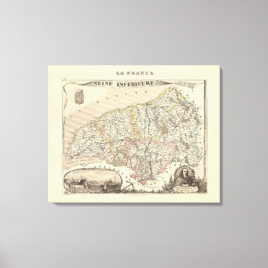 1858年フランス西院地獄の地図 キャンバスプリント (正面)