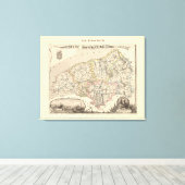 1858年フランス西院地獄の地図 キャンバスプリント (インサイチュ (ウッドフロア))