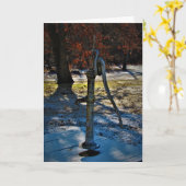 「1858 ウォーター ポンプ」 クリスマス カード (黄色い花)