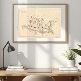 1858 Col. Waugh Everest & Deodanga Map Poster ポスター