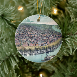 1859年のセントルイス（ミズーリ州）の古地図 セラミックオーナメント