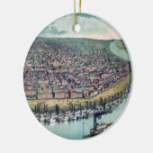 1859年のセントルイス(ミズーリ州)の古地図 セラミックオーナメント (左)