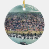 1859年のミズーリ州セントルイスの古い航空地図 セラミックオーナメント (裏面)
