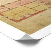 1859年のレッドハウスの設計図、ベクズリーヒース (ペンと ポスター (角)