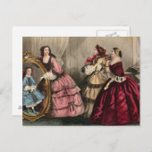 1859年1月カラープレートイメージゴデイのレディーズブック ポストカード (正面/裏面)