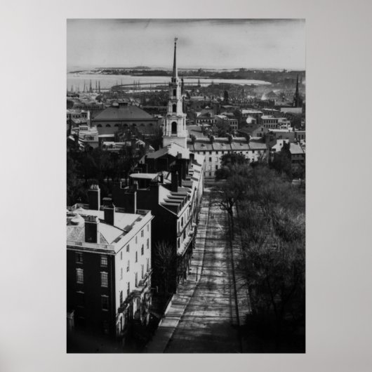 1859年：ボストンを州ハウスから眺める ポスター (正面)