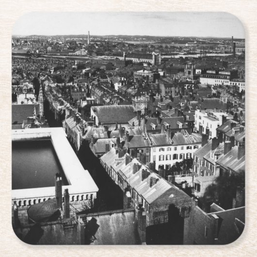 1859年:  ボストン、マサチューセッツ市 スクエアペーパーコースター (正面)