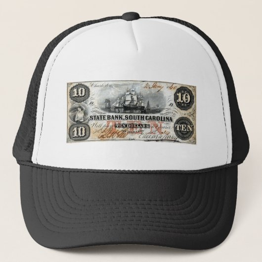 1860サウスカロライナ10ドル紙幣 キャップ (正面)