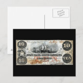 1860サウスカロライナ10ドル紙幣 ポストカード (正面/裏面)
