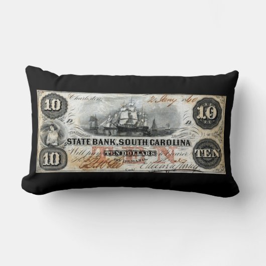 1860サウスカロライナ10ドル紙幣 ランバークッション (正面)