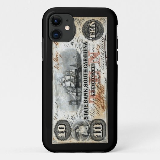 1860サウスカロライナ10ドル紙幣 Case-Mate iPhoneケース (裏面)