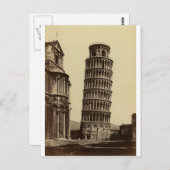 1860年のピサタワーの幻想的な写真! ポストカード (正面/裏面)