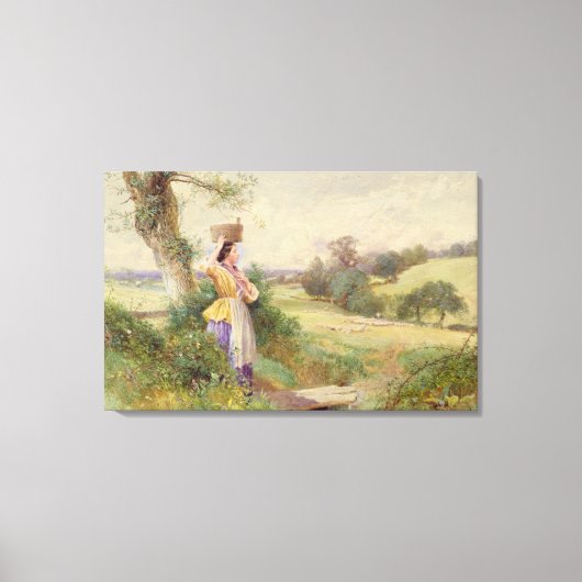 1860年の牛乳娘 キャンバスプリント (正面)