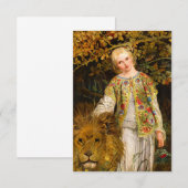 1860年ウィリアム・ベル・スコット著Una and the Lion エンクロージャーカード (正面/裏面)