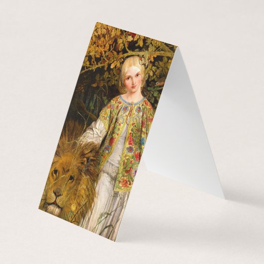 1860年ウィリアム・ベル・スコット著Una and the Lion 名刺 (正面)