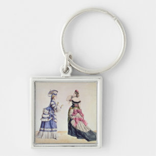 1860年代からの女性のためのファッションのデザイン キーホルダー