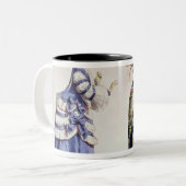 1860年代からの女性のためのファッションのデザイン ツートーンマグカップ (正面左)