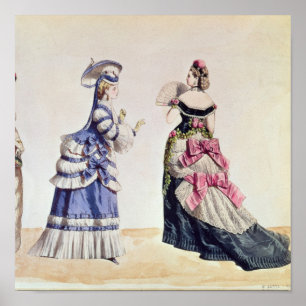 1860年代の女性のためのファッションデザイン ポスター