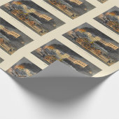1860年代の石版画のヴィンテージの生活 ラッピングペーパー (角)